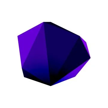 Abstract low poly stone design. Geometric 3d vector design element Stockillustratie