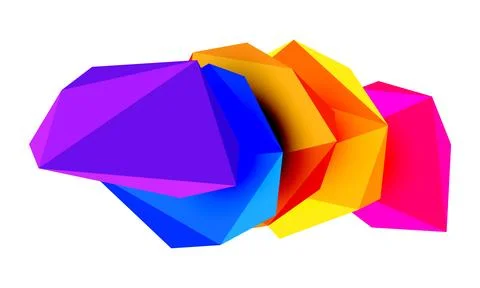 Abstract low poly stone design. Geometric 3d vector design element Stock Illustration