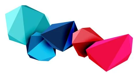 Abstract low poly stone design. Geometric 3d vector design element Illustrazione stock