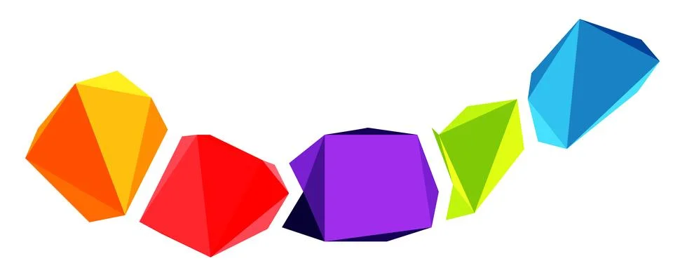 Abstract low poly stone design. Geometric 3d vector design element Stock Illustration