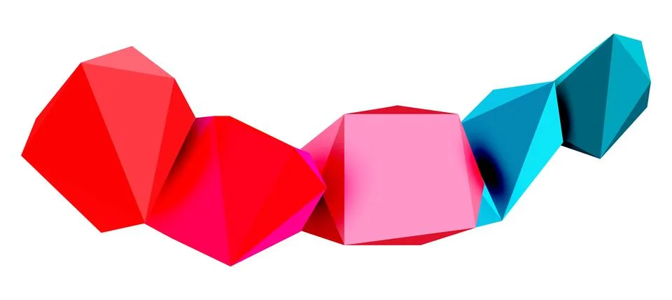 Abstract low poly stone design. Geometric 3d vector design element Stock Illustration