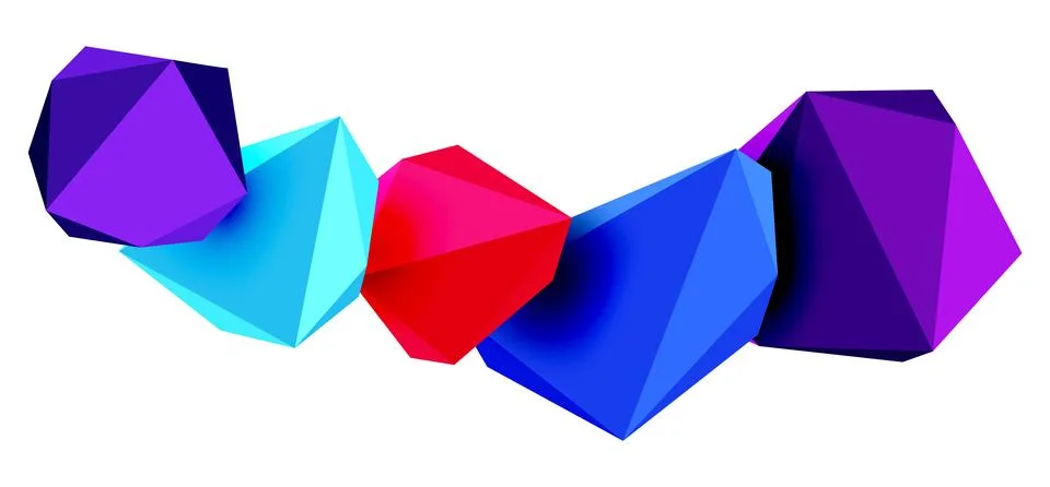 Abstract low poly stone design. Geometric 3d vector design element Stock Illustration