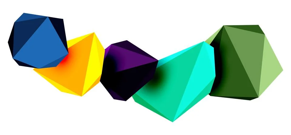 Abstract low poly stone design. Geometric 3d vector design element Stock Illustration