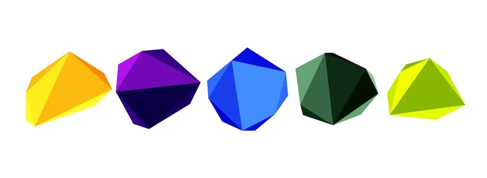Abstract low poly stone design. Geometric 3d vector design element Stock Illustration