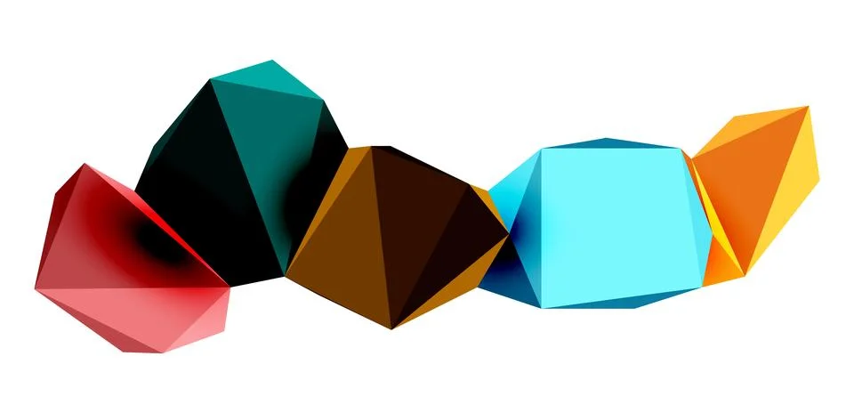 Abstract low poly stone design. Geometric 3d vector design element Stockillustratie