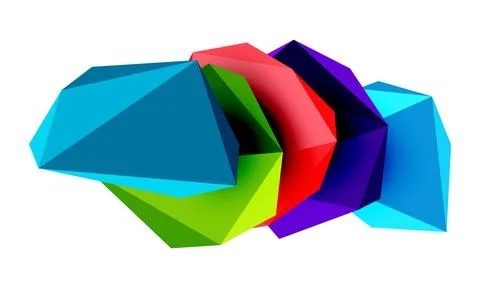 Abstract low poly stone design. Geometric 3d vector design element Stock Illustration