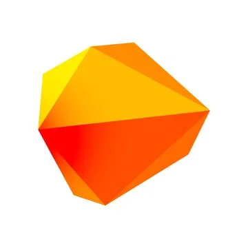 Abstract low poly stone design. Geometric 3d vector design element Stock Illustration