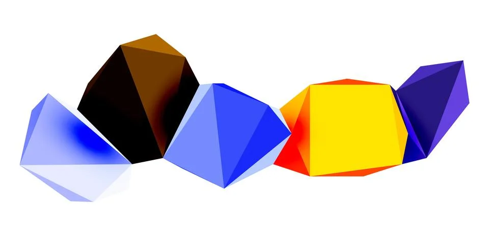 Abstract low poly stone design. Geometric 3d vector design element Stock Illustration