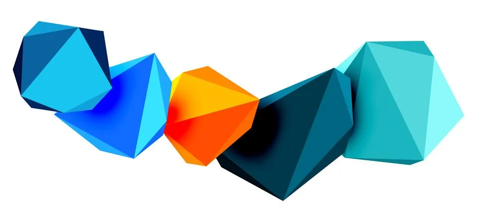 Abstract low poly stone design. Geometric 3d vector design element Stock Illustration