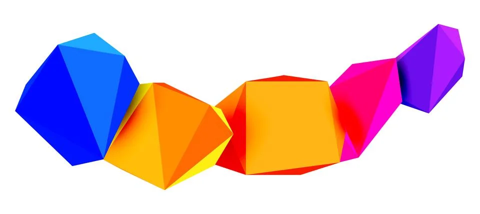 Abstract low poly stone design. Geometric 3d vector design element Illustrazione stock