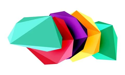 Abstract low poly stone design. Geometric 3d vector design element Illustrazione stock