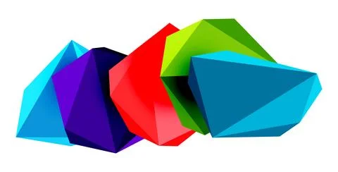 Abstract low poly stone design. Geometric 3d vector design element Illustrazione stock