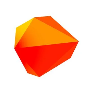 Abstract low poly stone design. Geometric 3d vector design element Illustrazione stock