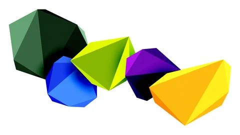 Abstract low poly stone design. Geometric 3d vector design element Stockillustratie