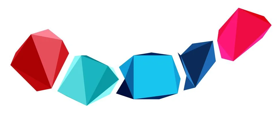 Abstract low poly stone design. Geometric 3d vector design element Stockillustratie