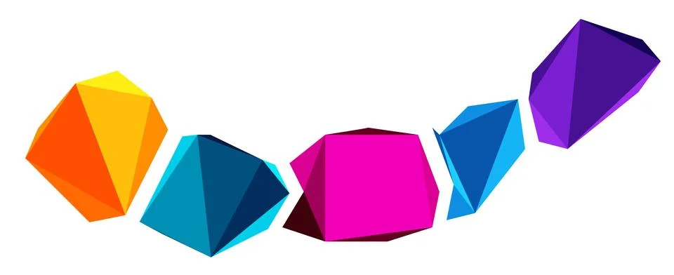 Abstract low poly stone design. Geometric 3d vector design element Illustrazione stock