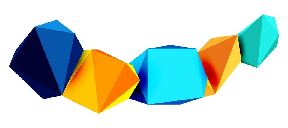 Abstract low poly stone design. Geometric 3d vector design element Stock Illustration