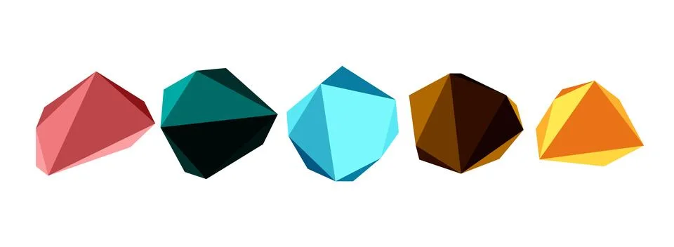 Abstract low poly stone design. Geometric 3d vector design element Stock Illustration