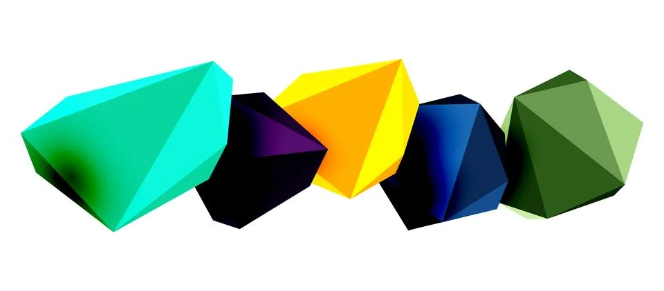 Abstract low poly stone design. Geometric 3d vector design element Stockillustratie