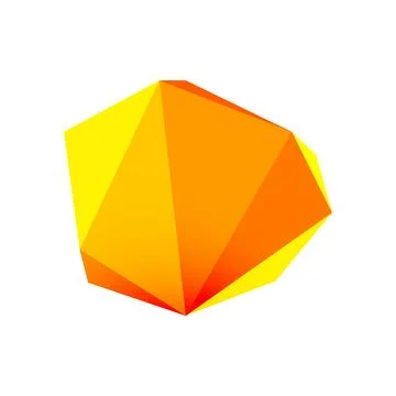 Abstract low poly stone design. Geometric 3d vector design element Illustrazione stock