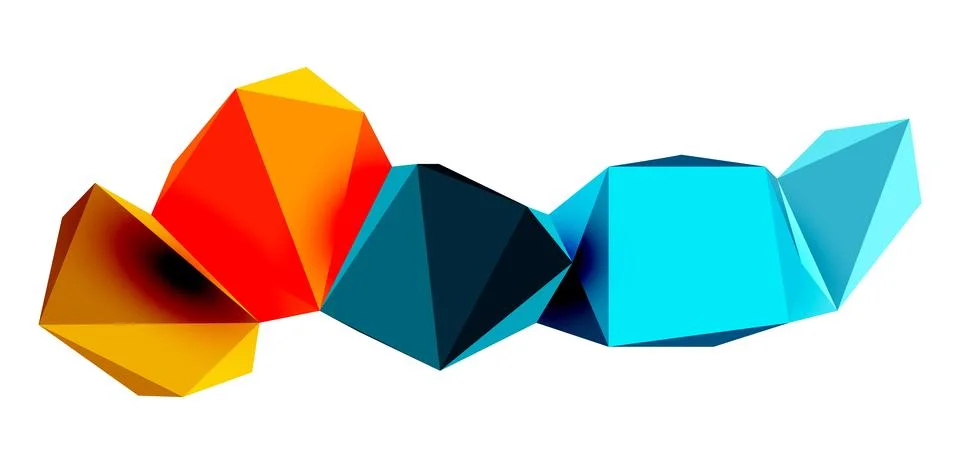 Abstract low poly stone design. Geometric 3d vector design element Illustrazione stock
