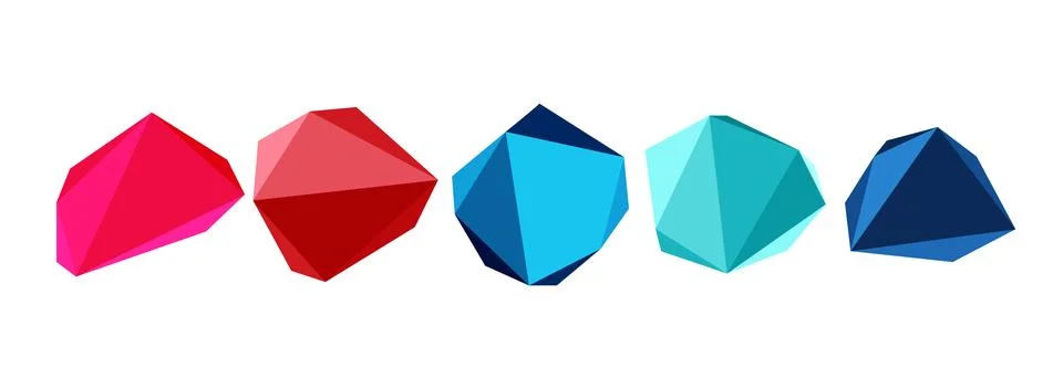Abstract low poly stone design. Geometric 3d vector design element Illustrazione stock
