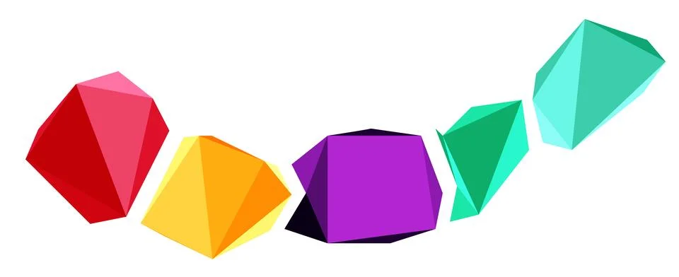 Abstract low poly stone design. Geometric 3d vector design element Stockillustratie