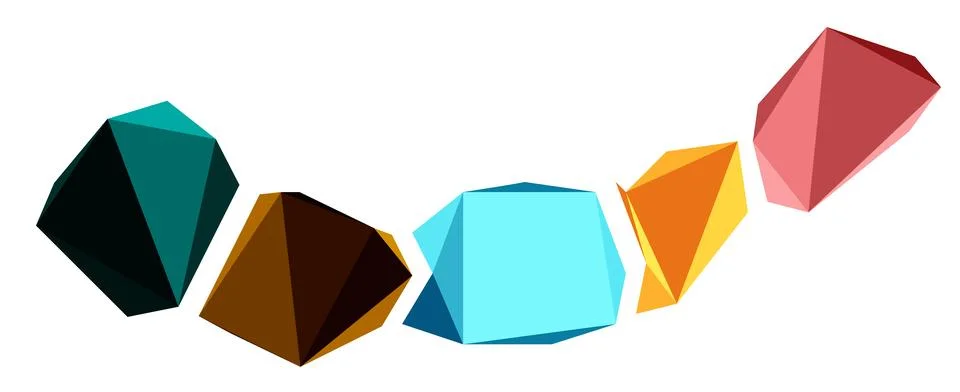 Abstract low poly stone design. Geometric 3d vector design element Illustrazione stock