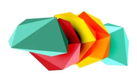 Abstract low poly stone design. Geometric 3d vector design element Stockillustratie