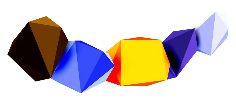 Abstract low poly stone design. Geometric 3d vector design element Stockillustratie
