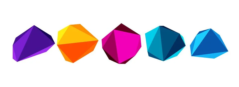 Abstract low poly stone design. Geometric 3d vector design element Stockillustratie