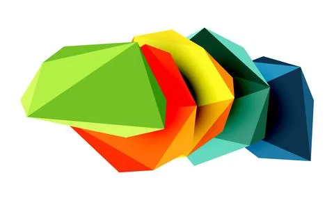 Abstract low poly stone design. Geometric 3d vector design element Illustrazione stock