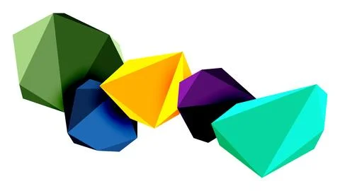 Abstract low poly stone design. Geometric 3d vector design element Stock Illustration