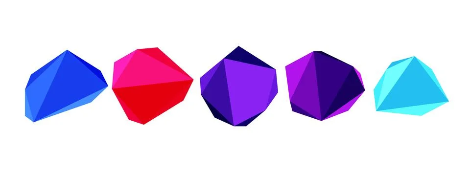 Abstract low poly stone design. Geometric 3d vector design element Stockillustratie