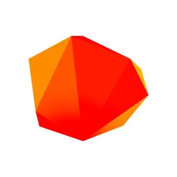 Abstract low poly stone design. Geometric 3d vector design element Illustrazione stock