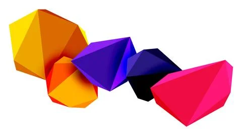 Abstract low poly stone design. Geometric 3d vector design element Stockillustratie