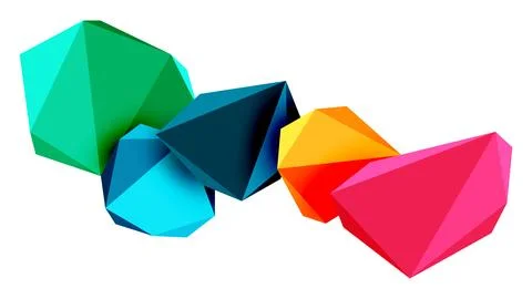 Abstract low poly stone design. Geometric 3d vector design element Illustrazione stock