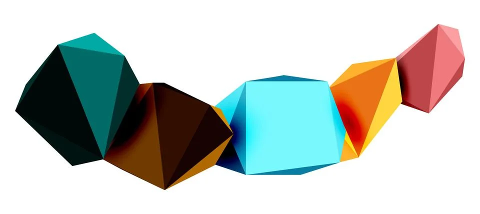 Abstract low poly stone design. Geometric 3d vector design element Illustrazione stock