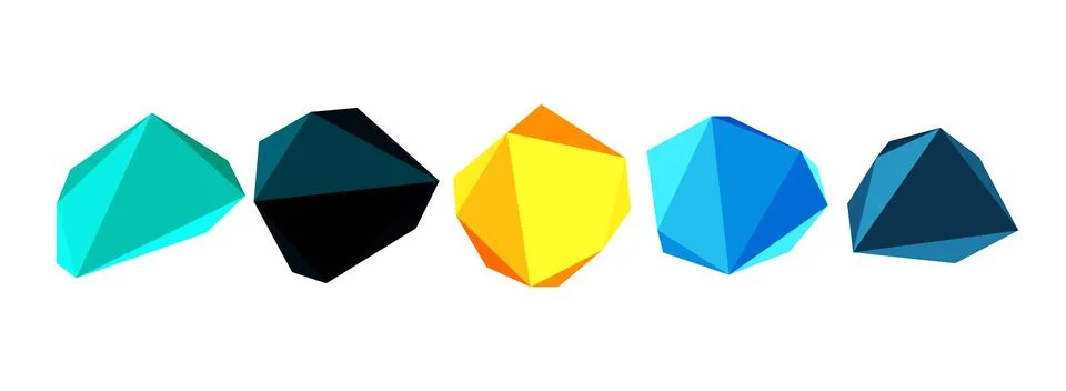 Abstract low poly stone design. Geometric 3d vector design element Illustrazione stock