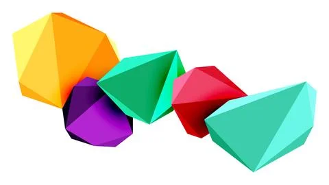 Abstract low poly stone design. Geometric 3d vector design element Illustrazione stock