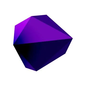 Abstract low poly stone design. Geometric 3d vector design element Stock Illustration