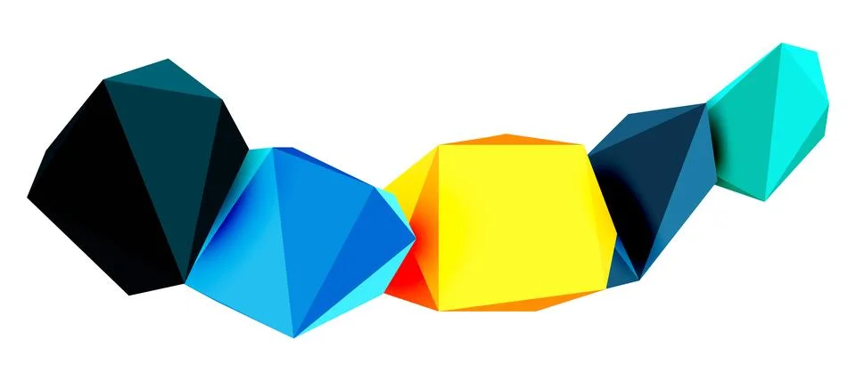 Abstract low poly stone design. Geometric 3d vector design element Illustrazione stock