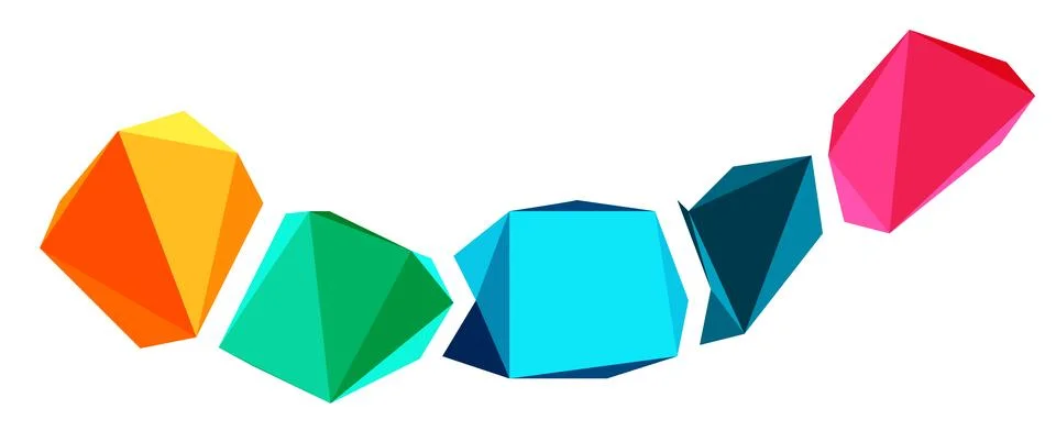 Abstract low poly stone design. Geometric 3d vector design element Stockillustratie