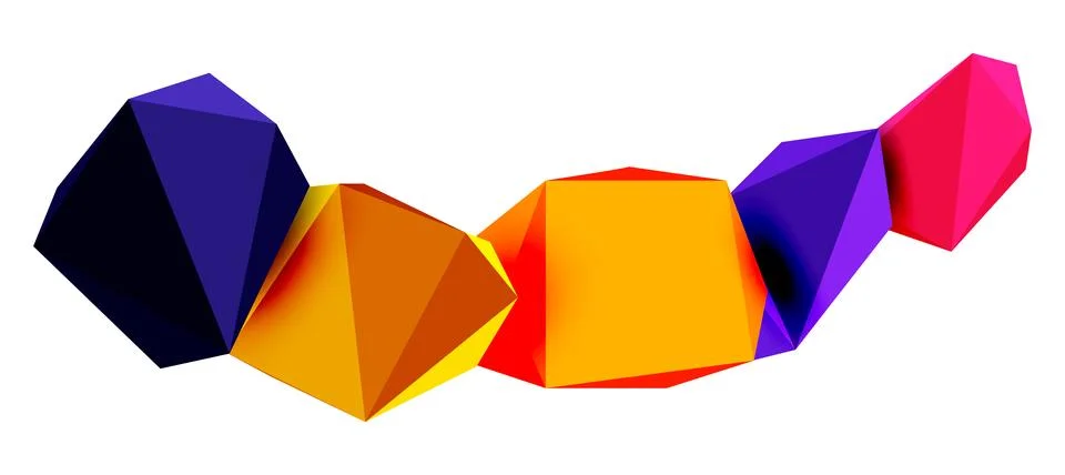 Abstract low poly stone design. Geometric 3d vector design element Stock Illustration