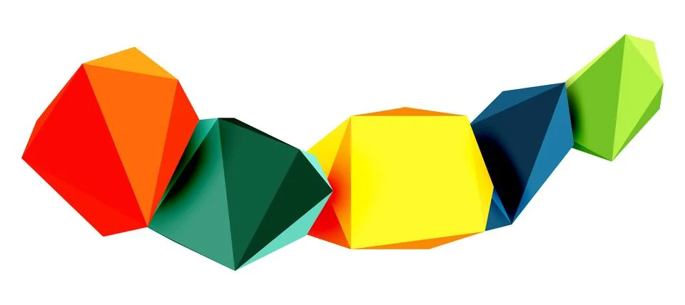 Abstract low poly stone design. Geometric 3d vector design element Stock Illustration