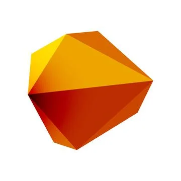 Abstract low poly stone design. Geometric 3d vector design element Stock Illustration