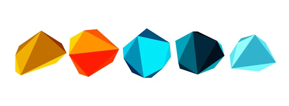Abstract low poly stone design. Geometric 3d vector design element Illustrazione stock