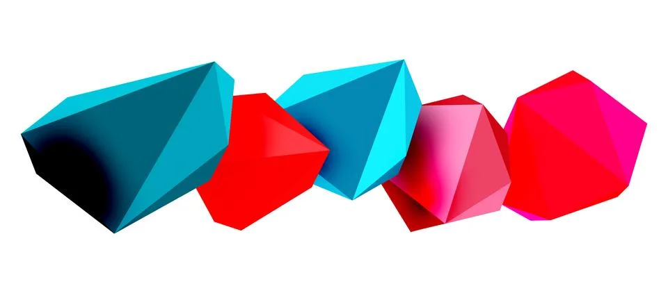 Abstract low poly stone design. Geometric 3d vector design element Stock Illustration