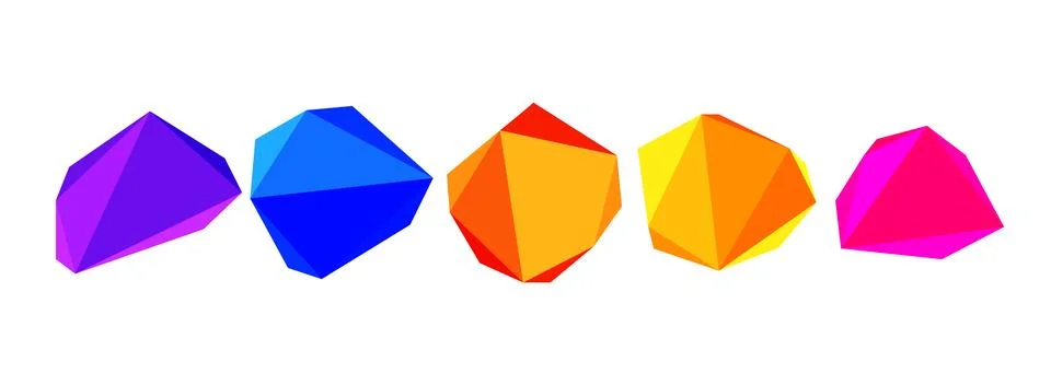 Abstract low poly stone design. Geometric 3d vector design element Stockillustratie