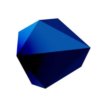 Abstract low poly stone design. Geometric 3d vector design element Illustrazione stock
